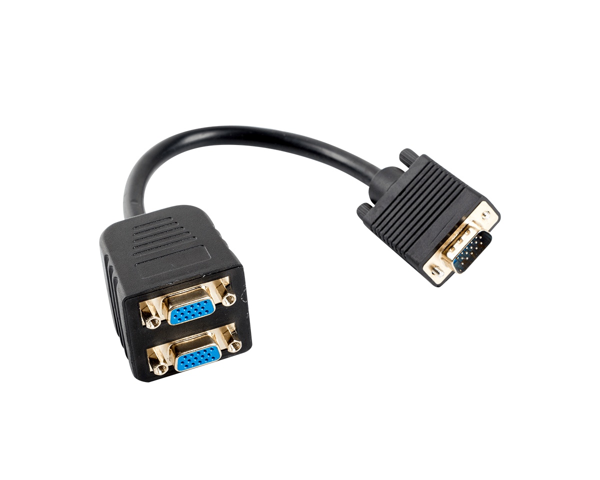 Lanberg VGA Han til 2x VGA Hun Adapter 20 cm