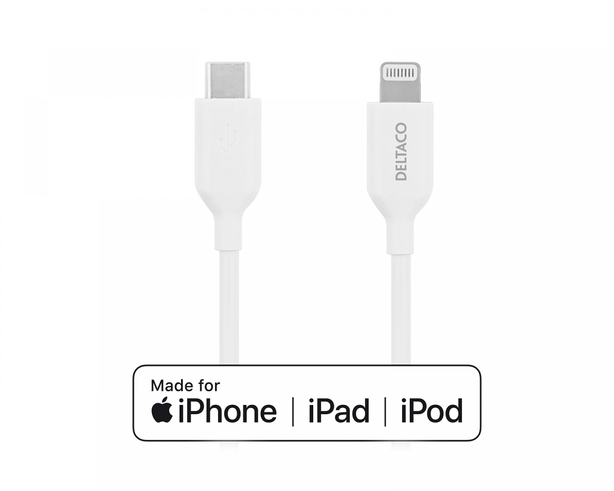 SiGN Extreme Hurtiglader for iPhone 15 20W USB-C strømadapter + kabel 2m,  3A, 60W 