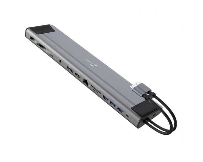 j5create Dual-Monitor USB-C Dockningsstation M.2 nvme med 9 porter - Grå