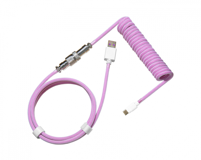 Cooler Master Coiled Cable USB-C til USB-A 1.5m - Aviator - Candy Magenta