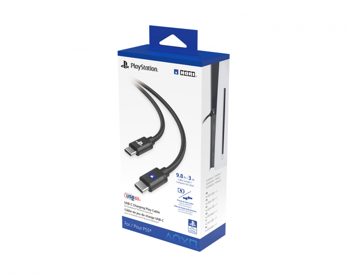 Hori USB-C Charging Play Cable for PlayStation 5 - USB-C til USB-C Ladekabel DualSense - 3m