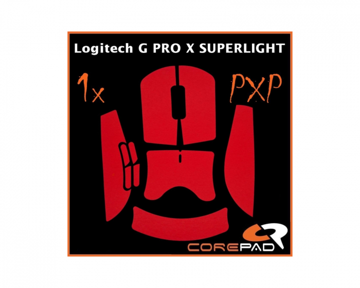 Corepad PXP Grips til Logitech G Pro X Superlight 2 - Rød