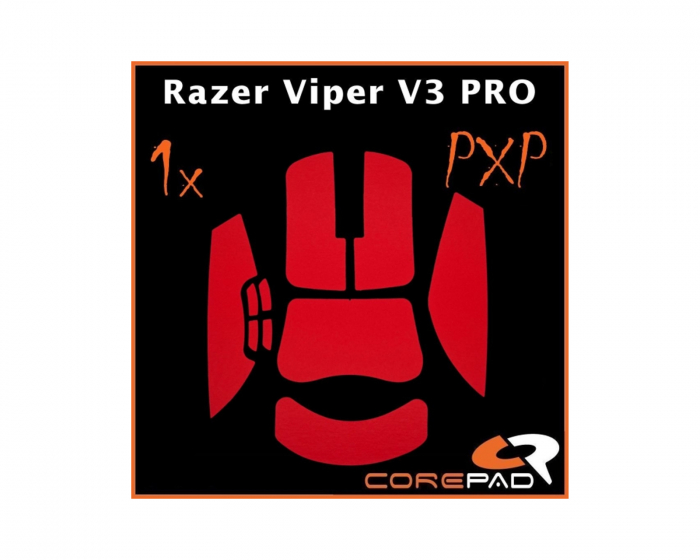 Corepad PXP Grips til Razer Viper V3 Pro - Rød