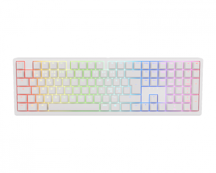 Ducky Zero 6108 Trådløst RGB-tastatur - Hvit [Cherry MX2A Speed Silver]