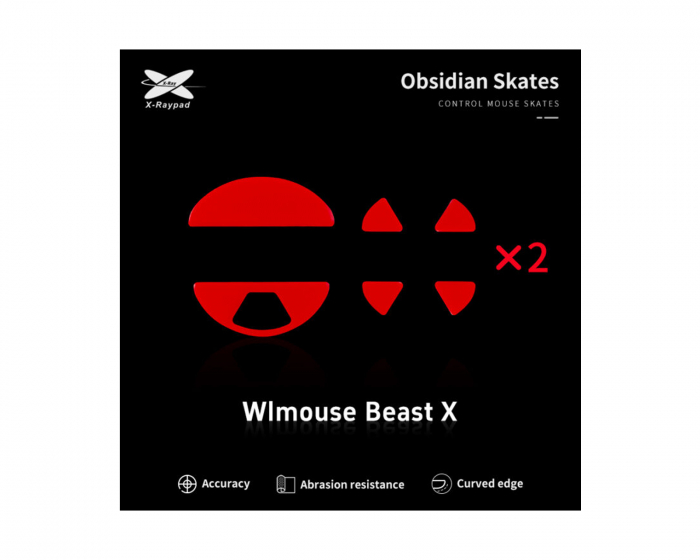 X-raypad Obsidian Mouse Skates til WLmouse Beast X