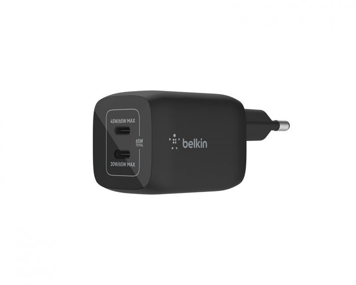 Belkin Boost Charge 65W USB-C Vegglader - 2-port - Svart