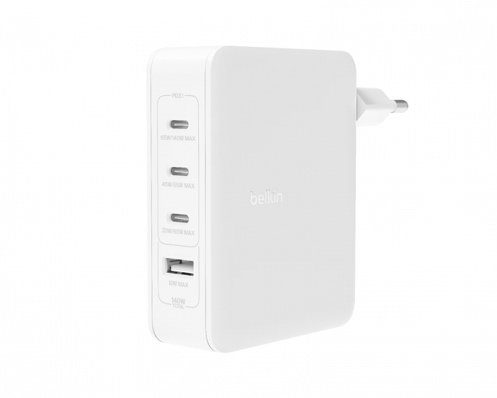 Belkin Boost Charge 140W USB-C Vegglader - 4-port - Svart