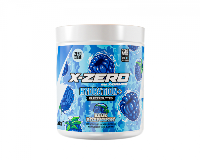 X-Gamer X-Zero Hydration+ Blue Raspberry - 100 Porsjoner