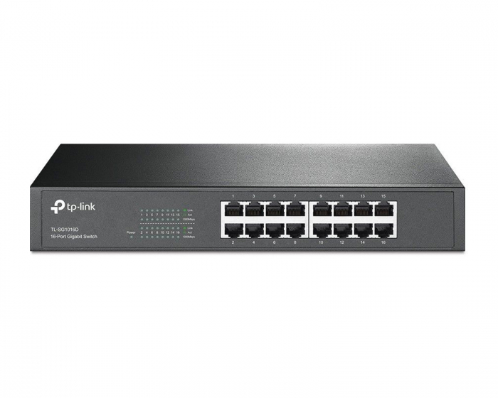 TP-Link SG1016D Metall 16-Port Gigabit Nettverk Switch, 10/100/1000Mbps