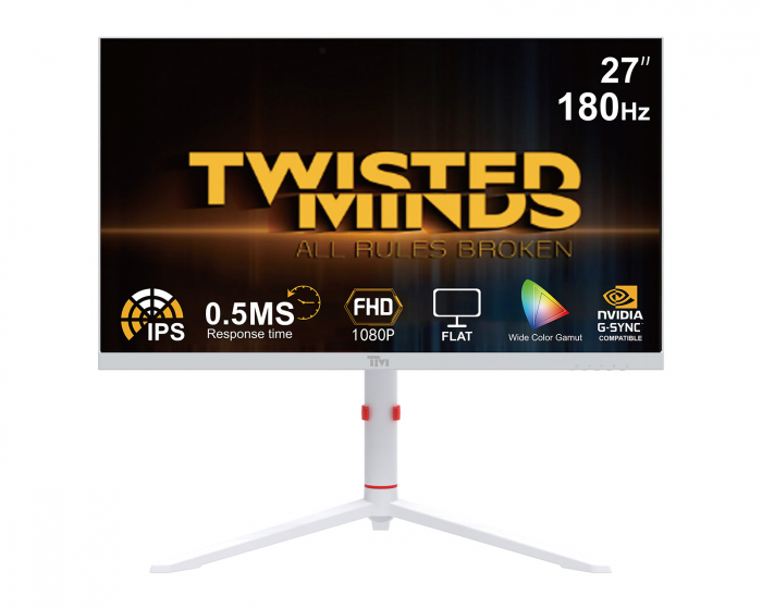 Twisted Minds Artic Pro Series 27” FHD, 180Hz, Fast IPS, 0.5ms, HDR400 Gamingskjerm