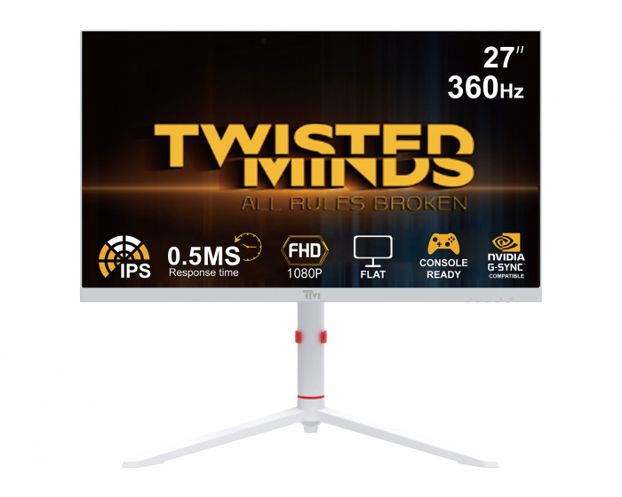 Twisted Minds Artic Pro Series 27” FHD, 360Hz, Fast IPS, 0.5ms, HDR400 Gamingskjerm