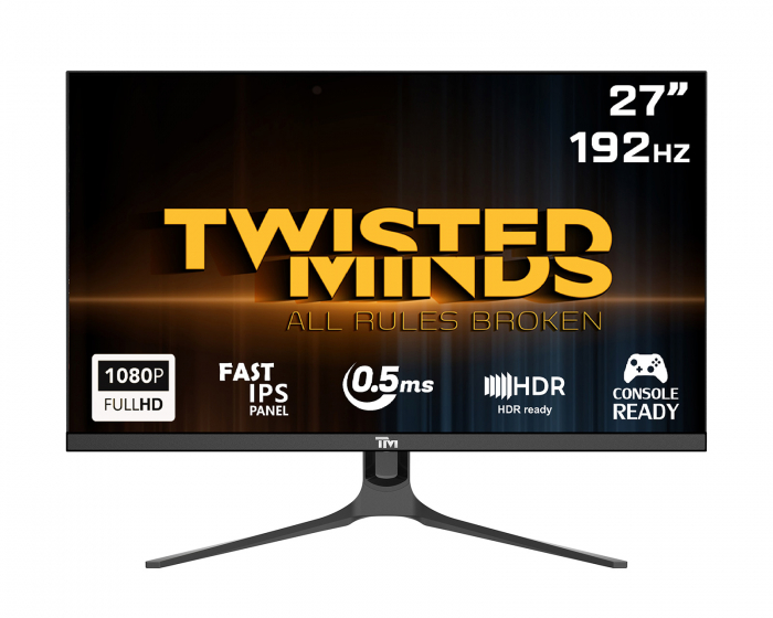 Twisted Minds Supreme Series 27” FHD, 192Hz, Fast IPS, 0.5ms, HDR400 Gamingskjerm