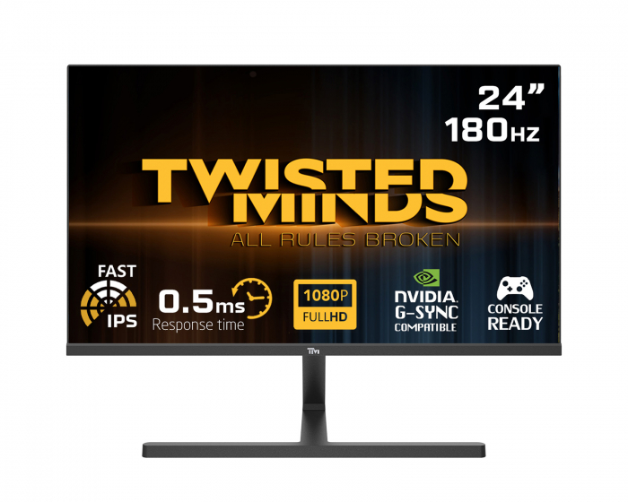 Twisted Minds Blaze Series 24” FHD, 180Hz, Fast IPS, 0.5ms, HDR400 Gamingskjerm