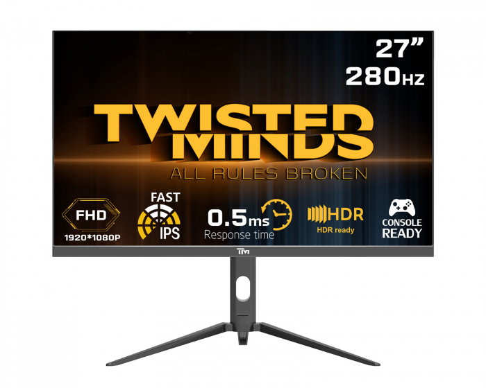 Twisted Minds Supreme Series 27” FHD, 280Hz, Fast IPS, 0.5ms, HDR400 Gamingskjerm