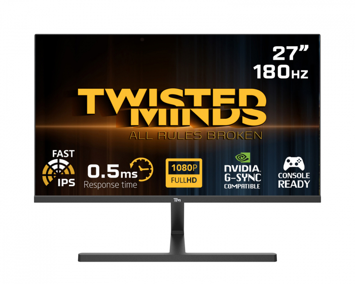 Twisted Minds Blaze Series 27” FHD, 180Hz, Fast IPS, 0.5ms, HDR400 Gamingskjerm