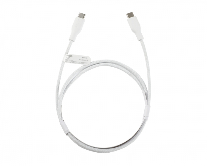 Deltaco 60W USB-C til USB-C Ladekabel - Hvid - 1 m