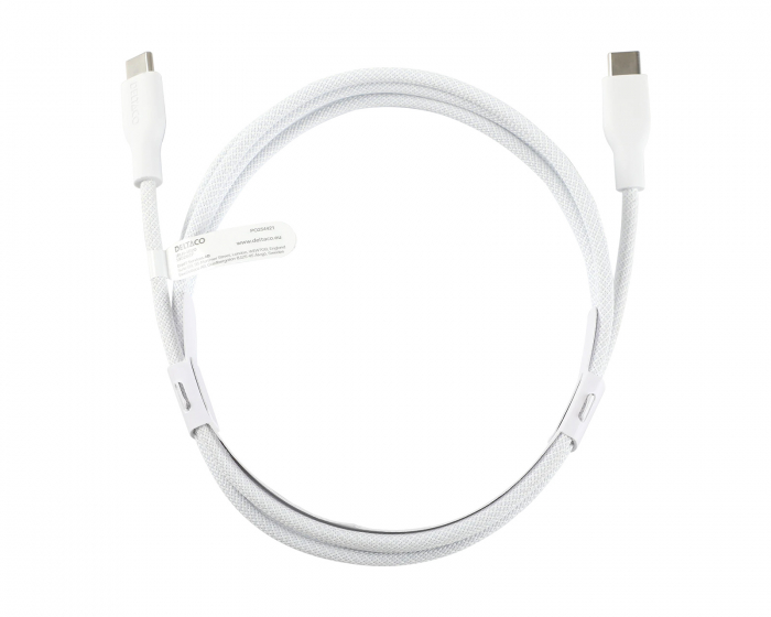 Deltaco 60W USB-C til USB-C Ladekabel - Hvid - 2 m