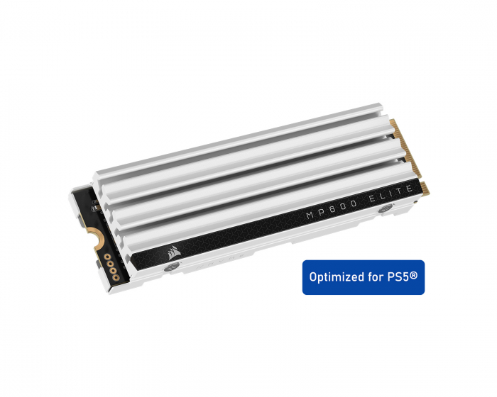 Corsair MP600 Elite PCIe Gen4 x4 NVMe M.2 SSD til PS5 - 4TB - Hvit