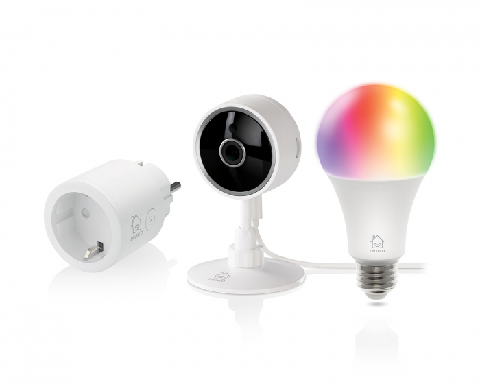 Deltaco Smart Home Start Kit - Smart Plug + Kamera + RGB Bulb