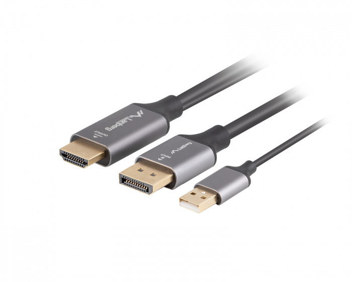 Lanberg HDMI til DisplayPort Kabel 4K Svart - 1m