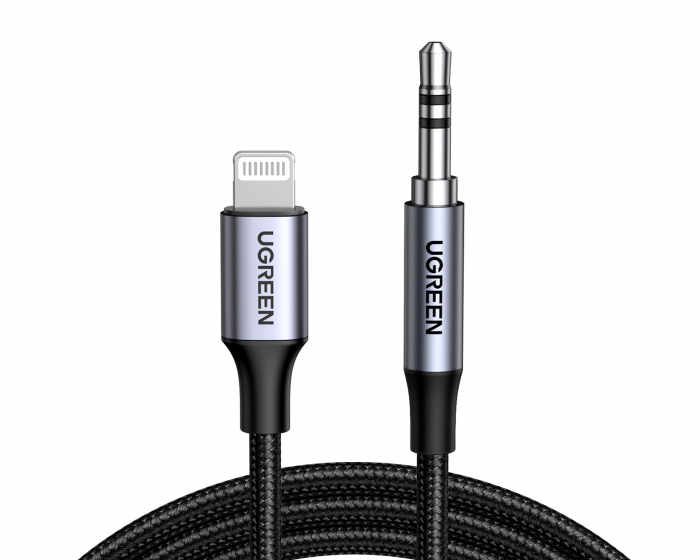 UGREEN Lightning til Aux 3,5 mm kabel 1m - Svart