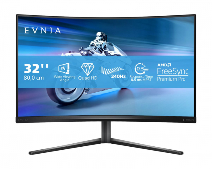 Philips Evnia 5000 32” Curved Gamingskjerm 240Hz 0,5ms QHD VA