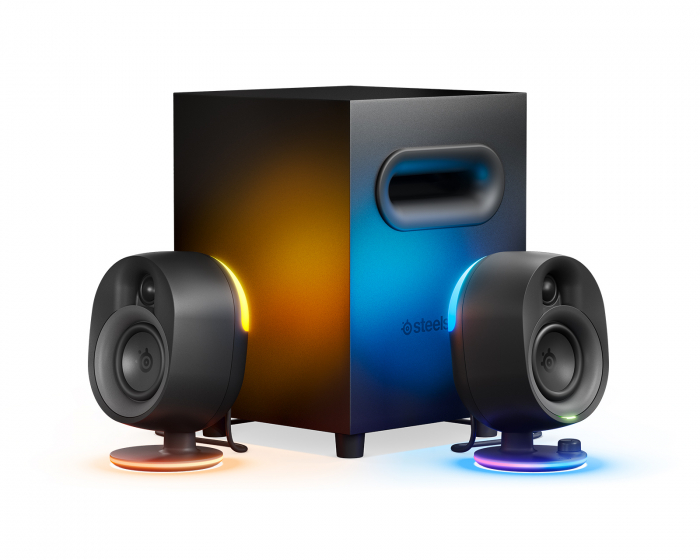 SteelSeries Arena 7 Illuminated 2.1 Gaming Speakers - Svart RGB Bluetooth-høyttaler (DEMO)