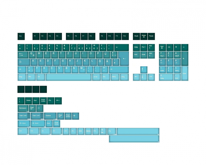 Tai-Hao PBT Double-shot Keycaps German Layout - Pine Green (DEMO)