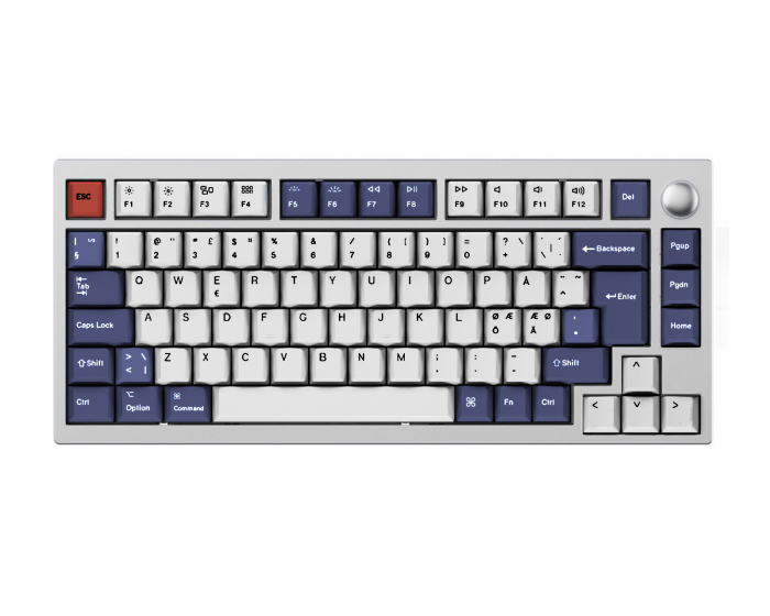 Lemokey Lemokey P1 Pro QMK 75% - Space Silver - WS Morandi - Bluish Black White Keycap Set Nordic