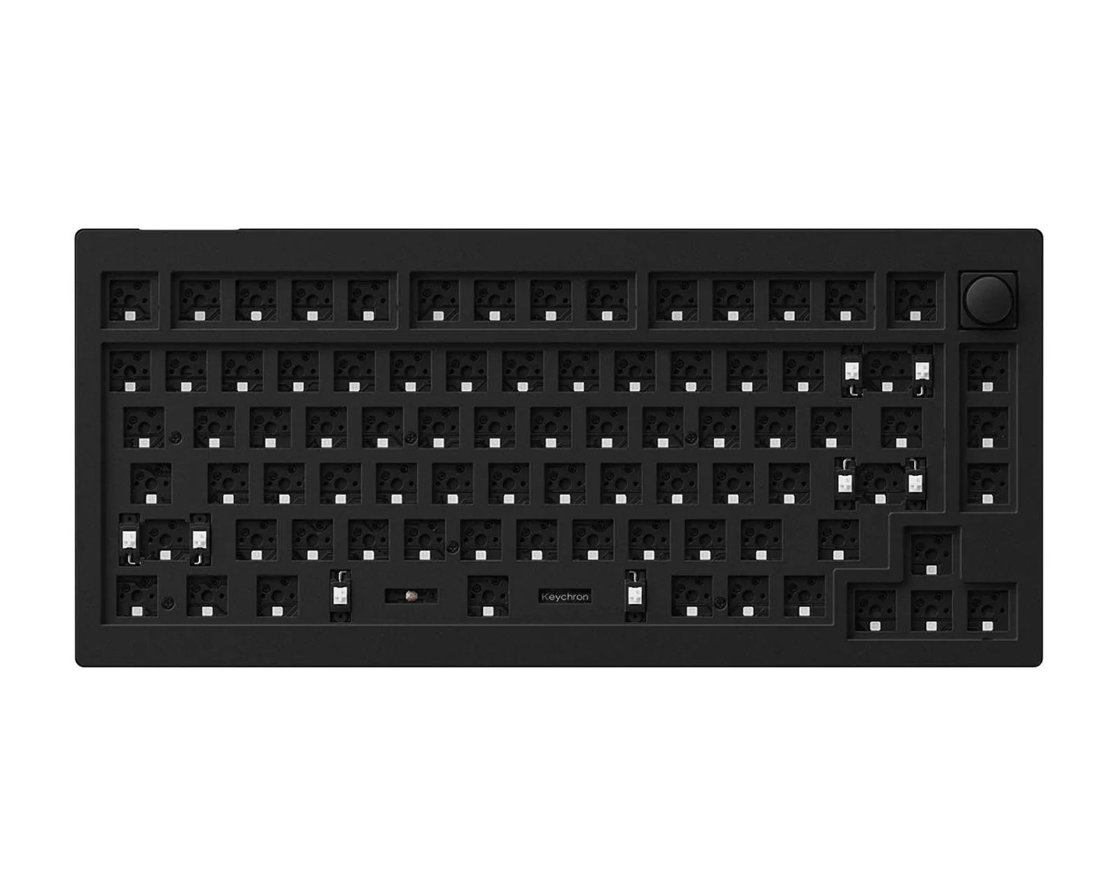 Keychron V1 QMK 75% ISO Barebone Knob Version RGB Hot-Swap - Carbon Black -  MaxGaming.no